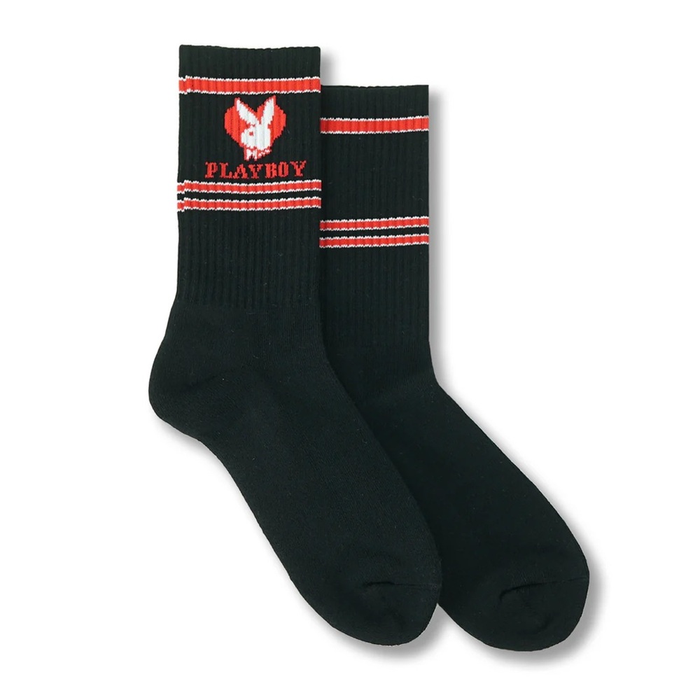 PLAYBOY HEART LOGO CREW SOCKS